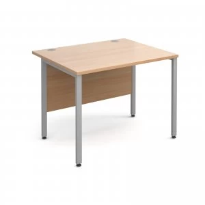 Maestro 25 SL Straight Desk 1000mm x 800mm - Silver H Frame Beech top