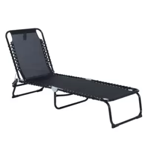 Outsunny Reclining Foldable Sun Longer - Black