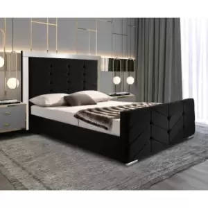 Marisa Bed Super King Plush Velvet Black