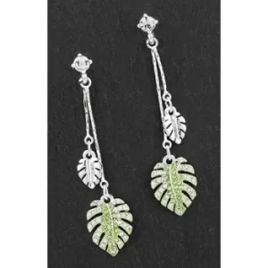 Back To Nature Silver Plated Monstera Deliciosa Earrings