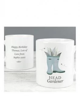 Personalised Wellies Head Gardner Mug