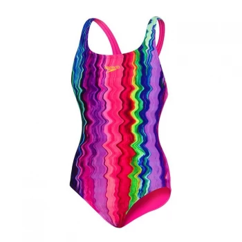 Speedo Medalist Swimsuit Girls - Begonia/Cobalt