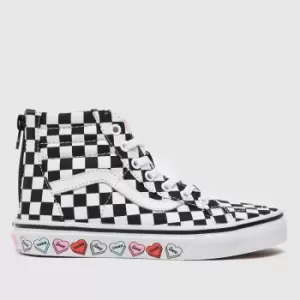 Vans White & Black Sk8-hi Zip Candy Girls Junior Trainers