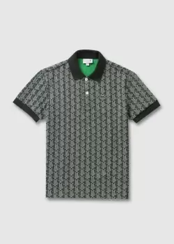 Lacoste Mens Monogram Polo Shirt In Green