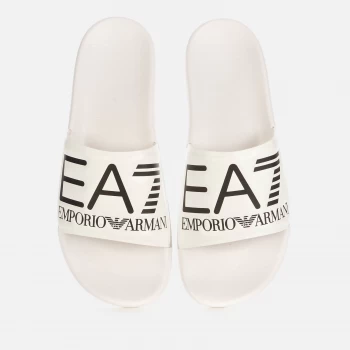 EA7 Mens Visability Logo Sliders - White - UK 8