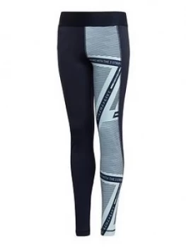 Adidas Junior Girls Alphaskin Training Tight - Blue