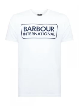 Mens Barbour Short Sleeve Large Logo T Shirt White