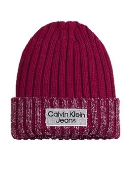 Calvin Klein Jeans Kids Silver Coated Beanie Hat - Berry