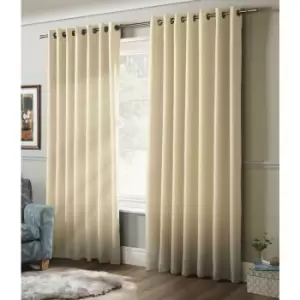 Alan Symonds - 100% Blackout Eyelet Ring Top Curtains Cream 61 x 90 - Cream