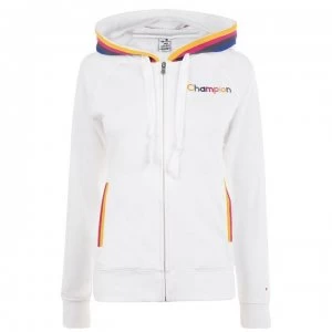 Champion Rainbow Zip Through Hoodie - White