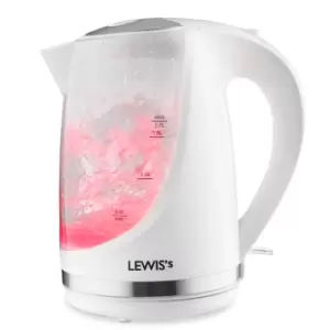 Lewis's Illuminated Jug Kettle 1.7L 2200W - White - TJ Hughes