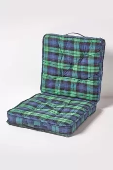 Blackwatch Tartan Cotton Travel Support Booster Cushion