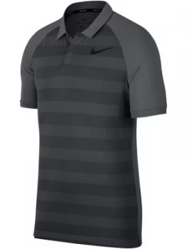 Mens Nike Momentum Stripe Polo Dark Grey