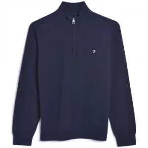 Farah Mens Newitt 1/4 Zip Jumper True Navy Large