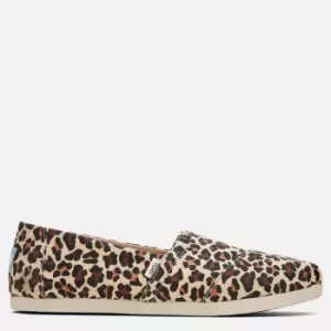 TOMS Womens Alpargata Vegan Slip-On Pumps - Beige Classic Leopard - UK 6