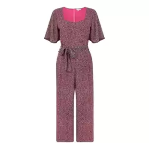 Yumi Pink Mini Leopard Print Jumpsuit - Pink