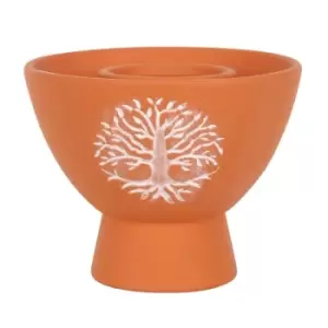 Tree of Life Terracotta Smudge Bowl