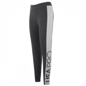 USA Pro Jersey Leggings Junior Girls - Charcoal Marl