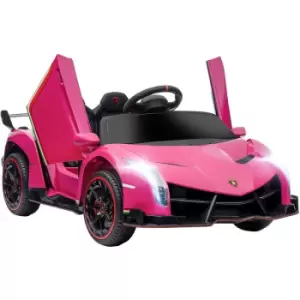 Homcom - Lamborghini Veneno Licensed Electric Ride-on Car w/ Remote- Pink - Pink