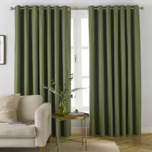 Furn Moon Eyelet Curtains (90in x 54in) (Dark Khaki)