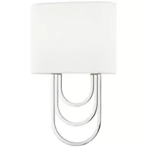 Farah 2 Light Wall Sconce Polished Nickel, Linen