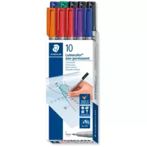 STAEDTLER Lumocolor Non-Permanent Marker Pen Set #316 Fine Pack of 10