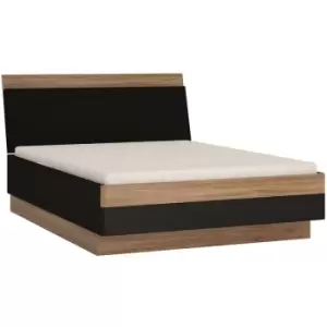 Monaco 140cm double bed in Oak and Black - Stirling Oak with matte Black fronts