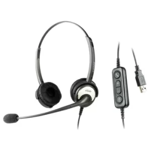 HiHo 250U Binaural USB Headset with Boom Mic