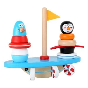 LEGLER Small Foot South Pole Puzzle Game and Balancing Rocker Wooden Toy