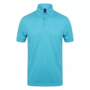 Henbury Mens Stretch Microfine Pique Polo Shirt (XXL) (Turquoise)