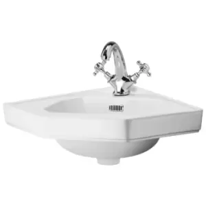 Richmond Corner Cloakroom Basin 600mm Wide - 1 Tap Hole - Hudson Reed