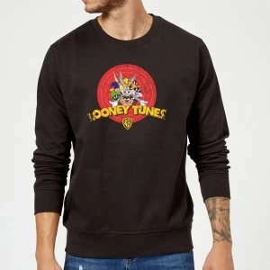 Looney Tunes Logo Distressed Sweatshirt - Black - 5XL