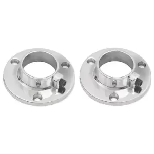 Moderix Round Tube Holder for Warobe Rail 25mm Chrome Set of 2