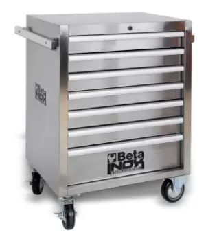 Beta Tools C04TSS-7 INOX Stainless Steel Roller Cab 7 Drawers 680 x 470 x 935mm