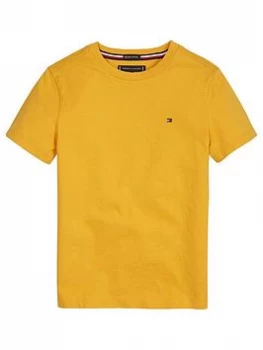 Tommy Hilfiger Boys Short Sleeve Essential Flag T-Shirt - Yellow, Size 10 Years