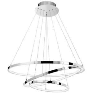 Merano - Charlotte Integrated LED Pendant Ceiling Light Chrome Aluminium Adjustable LED 145W 8100Lm 3000K