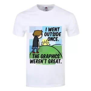 Grindstore Mens I Went Outside Once T Shirt (L) (White)