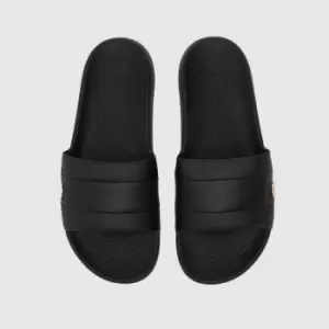 Lacoste Black Croco Slide Sandals