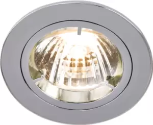 KnightsBridge IP20 230V GU10 Chrome Recessed Fixed Twist & Lock Downlight