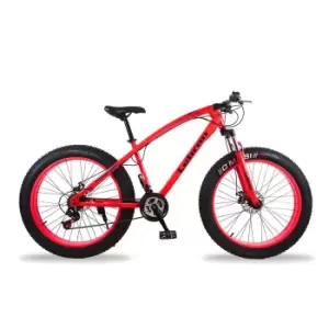 ENER-J 26" 21 Gear Fat Sports Bike With High Carbon Steel Red