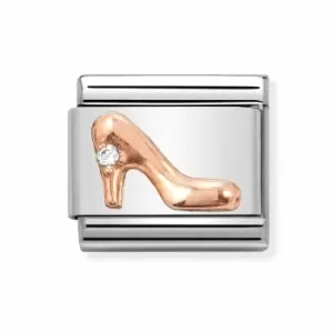 Nomination Classic Rose Gold High Heeled Shoe with CZ Charm