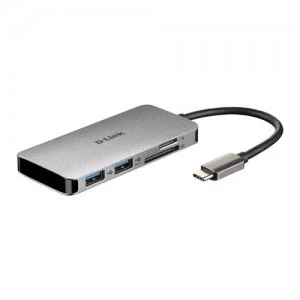 D-Link DUB-M610 notebook dock/port replicator Wired USB 3.2 Gen 1 (3.1 Gen 1) Type-C Aluminium Black