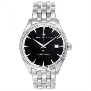 Jazzmaster Quartz Black Dial Stainless Steel Mens Watch