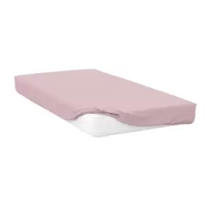 Belledorm Brushed Cotton Extra Deep Fitted Sheet (Double) (Powder Pink)