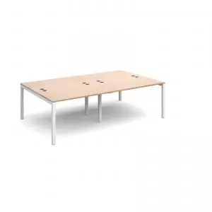 Connex double back to back desks 2400mm x 1600mm - white frame and