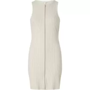 Calvin Klein Jeans Zipper Elongated Rib Dress - Beige