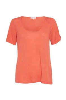 Great Plains Lucy Linen Mix Jersey Tee Burnt Orange