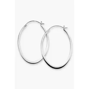 Beginnings Oval Flat Edge Hoop Earrings