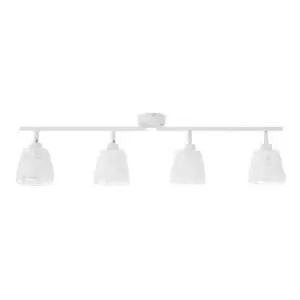 Everett 4 Light Ceiling Spotlight Bar Sandy White Metal Sandy White Cord LED E14 - Merano