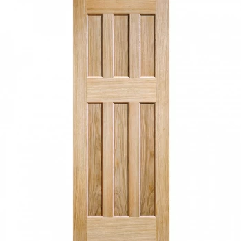 LPD DX 1960s Panel Unfinished Oak Internal FD30 Fire Door - 2032mm x 813mm (80 inch x 32 inch)